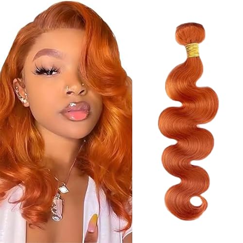 #350 Ginger Orange Human Hair Bundles 10 Inch Color 350 Bundles Human Hair Extension Body Wave 1 Bundle Orange Ginger Unprocessed Brazilian Virgin Hair 100G/PC