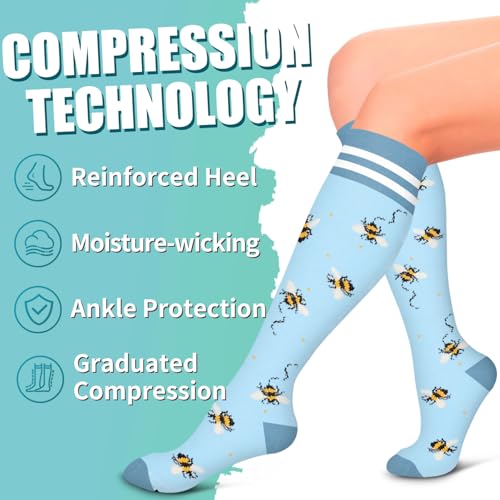 Laite Hebe Compression Socks for Women & Men Circulation(6 pairs)-Graduated Supports Socks for Running, Athletic Sports by Laite Hebe - Image 6