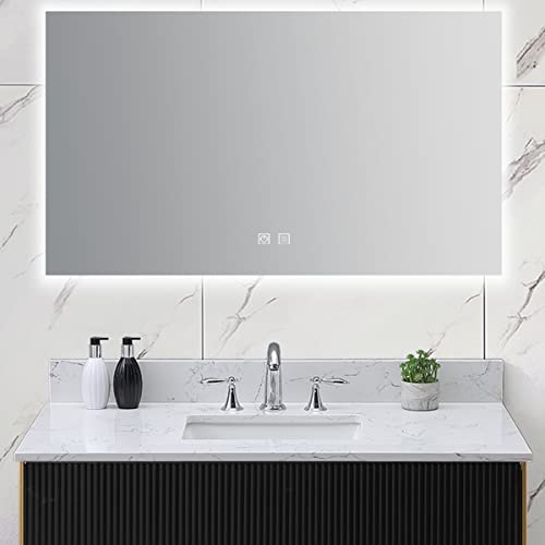 43 Inch Marble Vanity Top With Sink, Engineered Stone Vanity Sink Top With Undermount Ceramic Sink & Backsplash, Three Holes Countertops For Bathroom (Lightning White) #TOP4