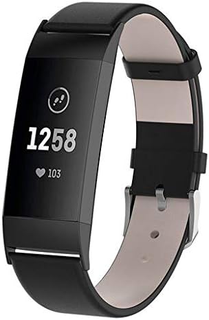 Lyperkin Compatible with Fitbit Charge 3 Bands, Delicate Genuine Leather Watch Strap Bands Quick Release Replacement Wristband Accessories Compatible with Charge 3 Smart Watch for Women Men