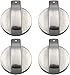Lot de 5 boutons de contrôle pour cuisinière à gaz - En métal argenté - 6 mm