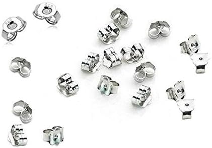 Left Coast S925 Sterling Silver Elastic Back Earring Backing 20pcs Small Ear Nuts Replacement