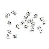 Left Coast S925 Sterling Silver Elastic Back Earring Backing 20pcs Small Ear Nuts Replacement