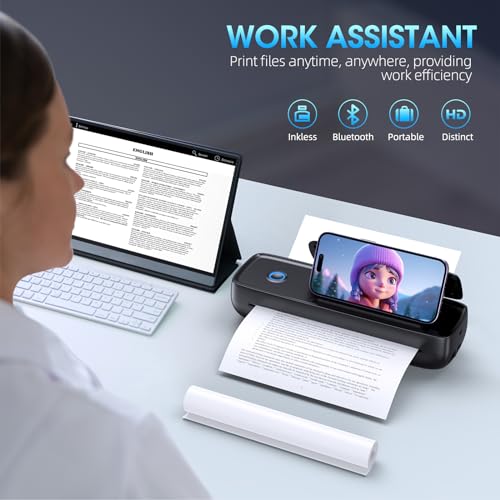 Alinayee Portable Thermal Printer, Wireless & Bluetooth Mini Inkless Printer for Travel, Deep Black by Alinayee - Image 6