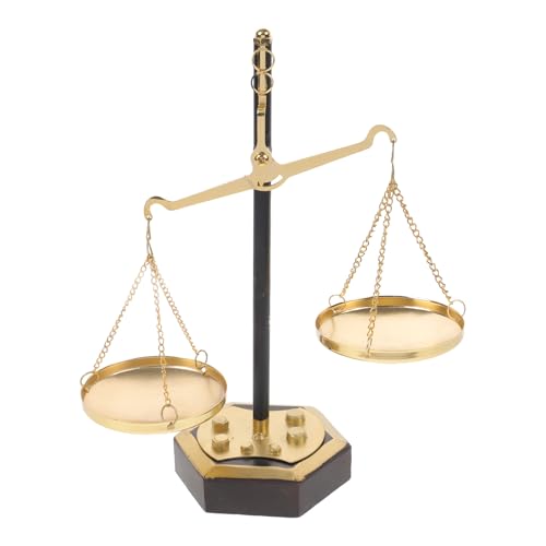 CRAFTHROU Balance Décorative Métallique Symbole de Justice 23.5X20X8 CM pour Bureau Cabinet ou Maison Centre de Table