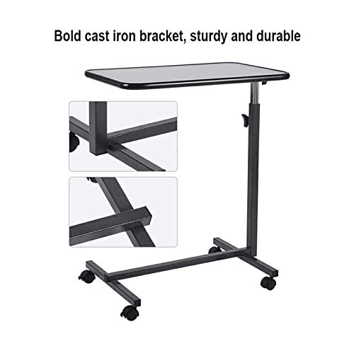 Medical Overbed Bedside Table, With Castor Wheels,Portable Removable Bedside Lifting Table,Use For Elderly Bedridden Or Hospital Nursing Reading Eating #TOP2