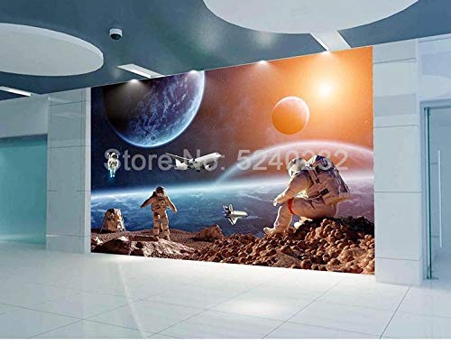 Papier peint mural pour agrandir une chambre enfant motif espace 3D - 3