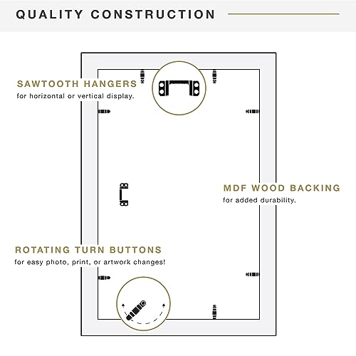 MCS Classic Studio Gallery Frame, Black Woodgrain, 11 x 17 in, Single, Classic Black, 12 x 18 in