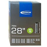 Schwalbe 700X18-28C (27X1) - Camera d'Aria con valvola Schrader AV15, Colore: Nero