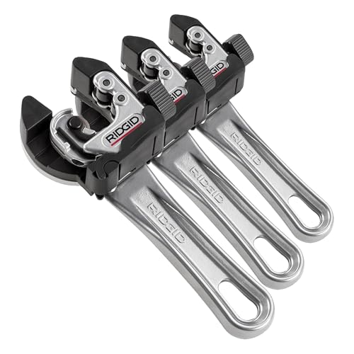Image of RIDGID 32573 Model 118 2-in-1 Close Quarters Tubing Cutter for 1 /4 inch to 1-1 /8 inch Copper, Brass, and Aluminum Tubing, Compact tubing cutter with AUTOFEED (Pack of 3)