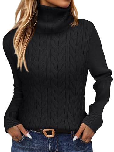 ANRABESS Womens Turtleneck Cable Knit Sweaters...