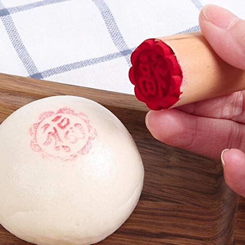 Fu Lu Shou Xi Pattern Wooden Stamp Cookie Press Cake Stamp Traditional Chinese Moon Cake Mold Diy Dessert Mold Maker For Mid-Autumn Festival Birthday Party Baby Shower,4 Pcs/Set #TOP6