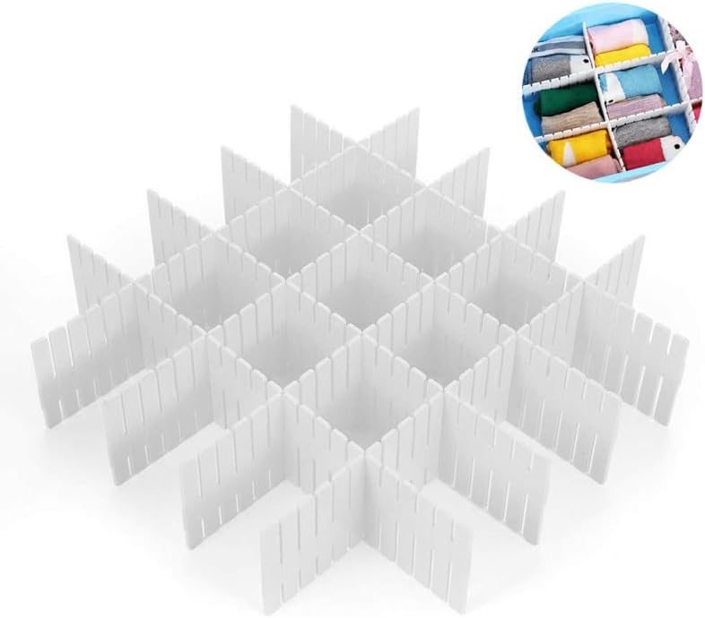 8 Piece White Plastic Drawer Divider Board Organizer for Drawers