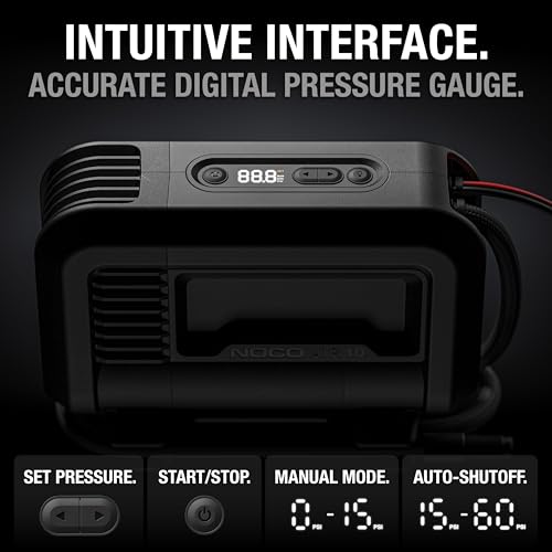 NOCO AIR10 UltraFast 10A Tire Inflator, 12V Portable Air Compressor Pump, Rated at 60 PSI, Inflates Tires from 0-40 PSI in 3.8 Minutes with a Digital Gauge, Smart Pressure and Auto-Shutoff - Thumbnail 6