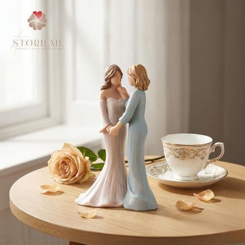 Storieme Mother of The Bride Gift from Daughter: Mom Touches Bride's Cheek Wedding Figurine Keepsake for Mom on My Wedding Day - Unique Mother's Day Birthday Present — view 6