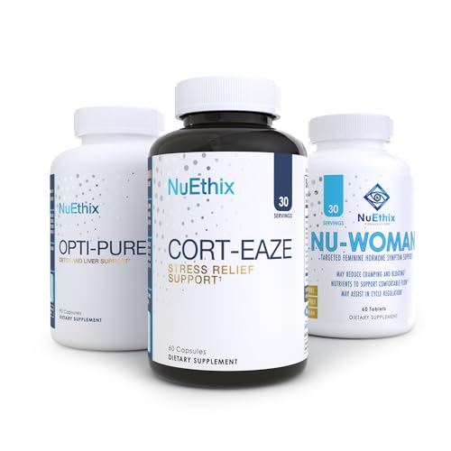 NuEthix Complete Womenâ€™s Health Bundle â€“ Hormone, Detox, and Adrenal Support â€“ Nu-Woman, Opti-Pure & Cort-Eaze