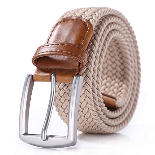 Image of 2pcs Men's Stretch Woven 1.3 inch Wide Elastic Braided Belts