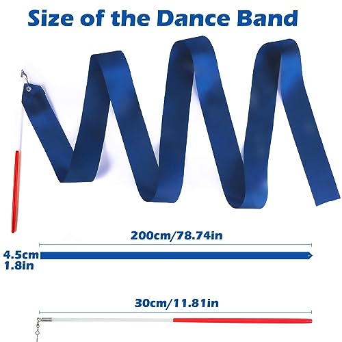 HiUnicorn 12PCS Boys Blue Set Gymnastics Dance Ribbons Party Favors Decorations for Kids, Kids Twirling Ribbon Stick Goodie Bag Stuffers for Birthday Party - Thumbnail 5
