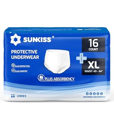 SUNKISS TrustPlus Pantalones Incontinencia para Adultos, Bragas Absorbentes para Hombres y Mujeres, Ropa Interior Absorbentes para Ancianos, Unisex, Bloquean el Olor, Talla XL, 16 Unidades | Ya disponible en tu tienda friki favorita! En mundofriki.es!