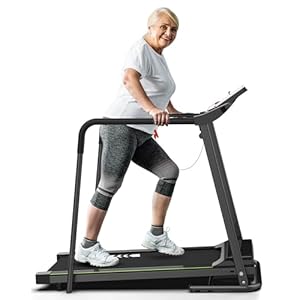 Redliro Walking Treadmill for Senior with Long Handrail, 300 lbs Capacity, Recovery Fitness Exercise Machine Foldable Treadmills for Home with Holder LCD Display, Holder for Phone & Cup