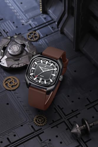 Image of Daniel Hechter Paris Marie Collection Analog Watch for Men with Square Dial, Date Display, Quartz Movement & Silicone Strap