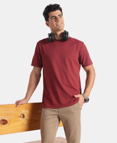 Image of Jockey AM74 Men Microfiber Fabric Round Neck Half Sleeve Activewear T-Shirt with StayFresh Treatment