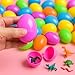 Coynurex 54PCS Fillable Easter Eggs – 2.17'' Plastic Hinged Eggs in 6 Colors – Bulk Eggs for Hunt, Party, Basket Fillers