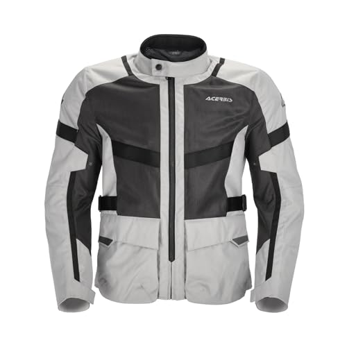 Veste de moto d'été Acerbis Ramsey Vented Long gris noir en taille L