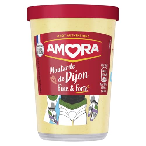 AMORA - Moutarde de Dijon - Fine et Forte - goût incomparable et authentique - 185g