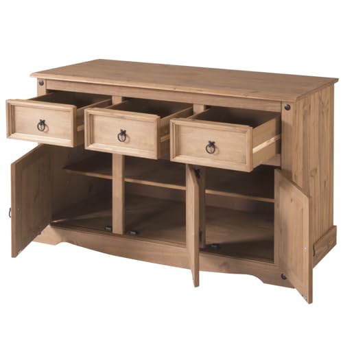 American Furniture Classics Cottage Series Wood Buffet Sideboard, Corona Brown