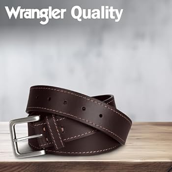 Wrangler Heren lederen reliëf logo casual elke dag riem voor jeans