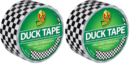 Image of Duck Brand Printed Duct Tape, Checker, 1.88 Inches x 10 Yards, Single Roll (280410) (Pack of 2)