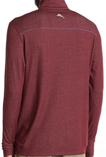Tommy Bahama Island Active Palm Valley Half Zip (Color: Cherry Stone Heather, Size Xl) #TOP1