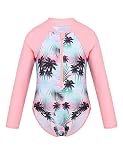 Alvivi Mädchen Badeanzug Einhörner Bikini Tankini Langarm UV-Schutz Badebekleidung Sommer Schwimmanzug Badesuit Sa Rosa 110-116