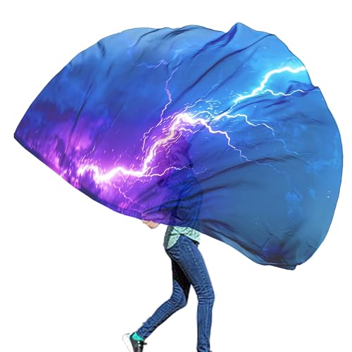 Wuchieal Porphetic Praise Dance Worship Flex Flag radius 74 semicircle Lightning Dance Ministry Streamer (Lightning#BLUE-PURPLE)