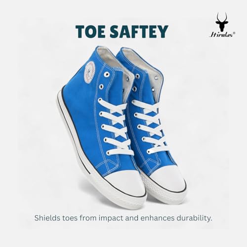 Image of Hirolas Men's Vulcanized Canvas Rubber Toe High Ankle Skateboard Sneakers Shoes.