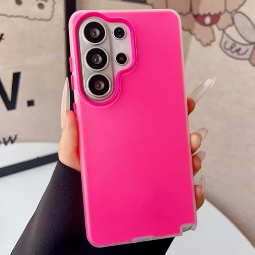 Coque Samsung S26 Edge en silicone liquide rouge rose avec protection rigide antichoc