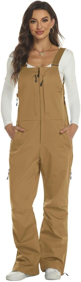 Yousify Womens Snow Bibs Insulated Waterproof Ski Bibs Overalls Winter Outdoor Snow Pants - Image 2