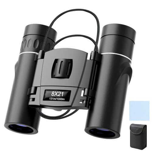 Jumelles Compactes 8x21,Portables avec Prisme BAK-4 et Lentilles FMC Vertes