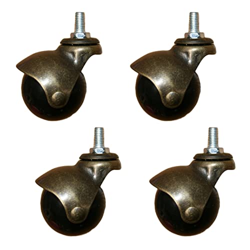 Roulettes à billes M10 pivotantes 360° pour canapé et meuble vintage