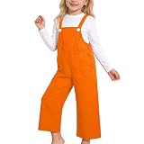Generisch -Performance-Overall niedliche -Hosenträgerhose für Tanzchor Kostüme Bequeme Partybekleidung für Schule Bühne strapazierfähig (Orange, 6-7 Years)