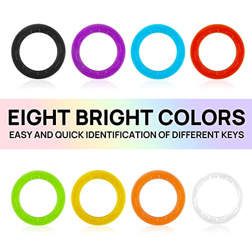 40Pcs Key Covers Key Caps - Sukh Key Identifiers Covers Key Protector Key Markers Tags 8 Assorted Colors #TOP6