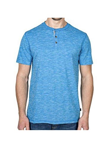 LEE Mens Short Sleeve Cotton Blend Soft Henley Shirt (X-Large, Dresden Blue)