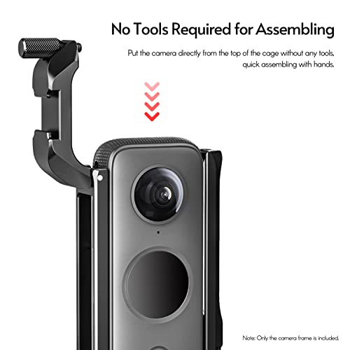 Andoer C-ONE X2 Capa protetora de liga de alumínio para câmera de ação com suporte de sapata fria un