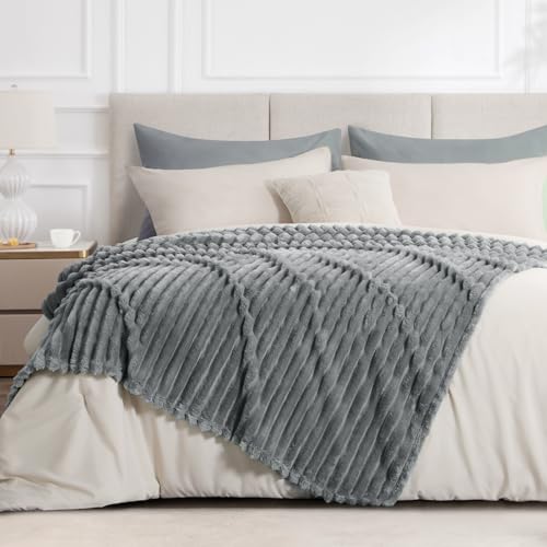 RUIKASI Kuscheldecke Flauschig Decke Hellgrau - 230x270cm Riesig Fleecedecke Sofadecke Couchdecke für Wohnzimmer Deko Blanket… – Ansicht 2