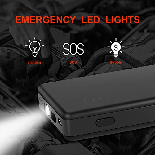 Goldbat 700A Peak 12V 8000Mah Car Jump Starter (Up To 4.0L Gas Or 2.0L Diesel Engine) Portable Power Pack Auto Battery Booster With Led Light Gift Box Packaging (Black) #TOP4