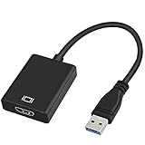 【USB 3.0 zu HDMI Adapter】 USB zu HDMI Adapter Unterstützt USB 3.0 Eingang und HDMI Ausgang. Die USB 3.0-Schnittstelle ist mit einem PC-Laptop mit USB-Anschluss kompatibel. Und HDMI für Monitor, Projektor. Eine Lösung, um Ihren Computer auf einen großen Bildschirm (Fernseher, Monitor, Projektor) zu spiegeln.