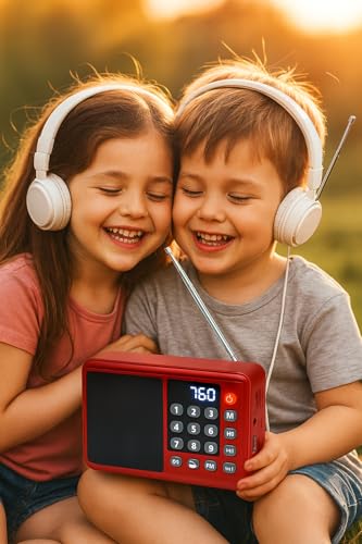 Image of Portable Digital Radio Speaker with LED Display, High-Gain FM Antenna, Numeric Keypad Control FM Antenna | Numeric Keypad | Lightweight (BT-662-RED)