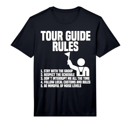 Mens Tourist Leader Vacation Guide Flag Sightseeing Tour Guide Performance T-Shirt