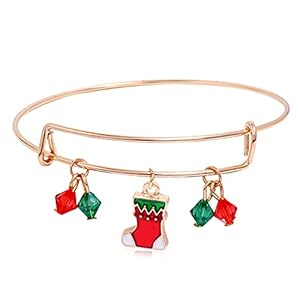 Kerstarmbanden, Kerstmis vrouwen meisjes armband Santa Elk hanger armband sieraden